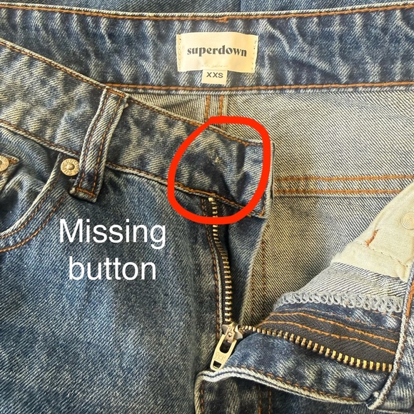 superdown High-Rise Straight Leg Jeans - Medium Blue Wash - Picture 7 of 7